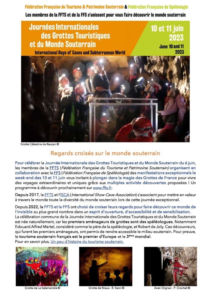 Journée Internationale des grottes touristiques et du monde souterrain 2023